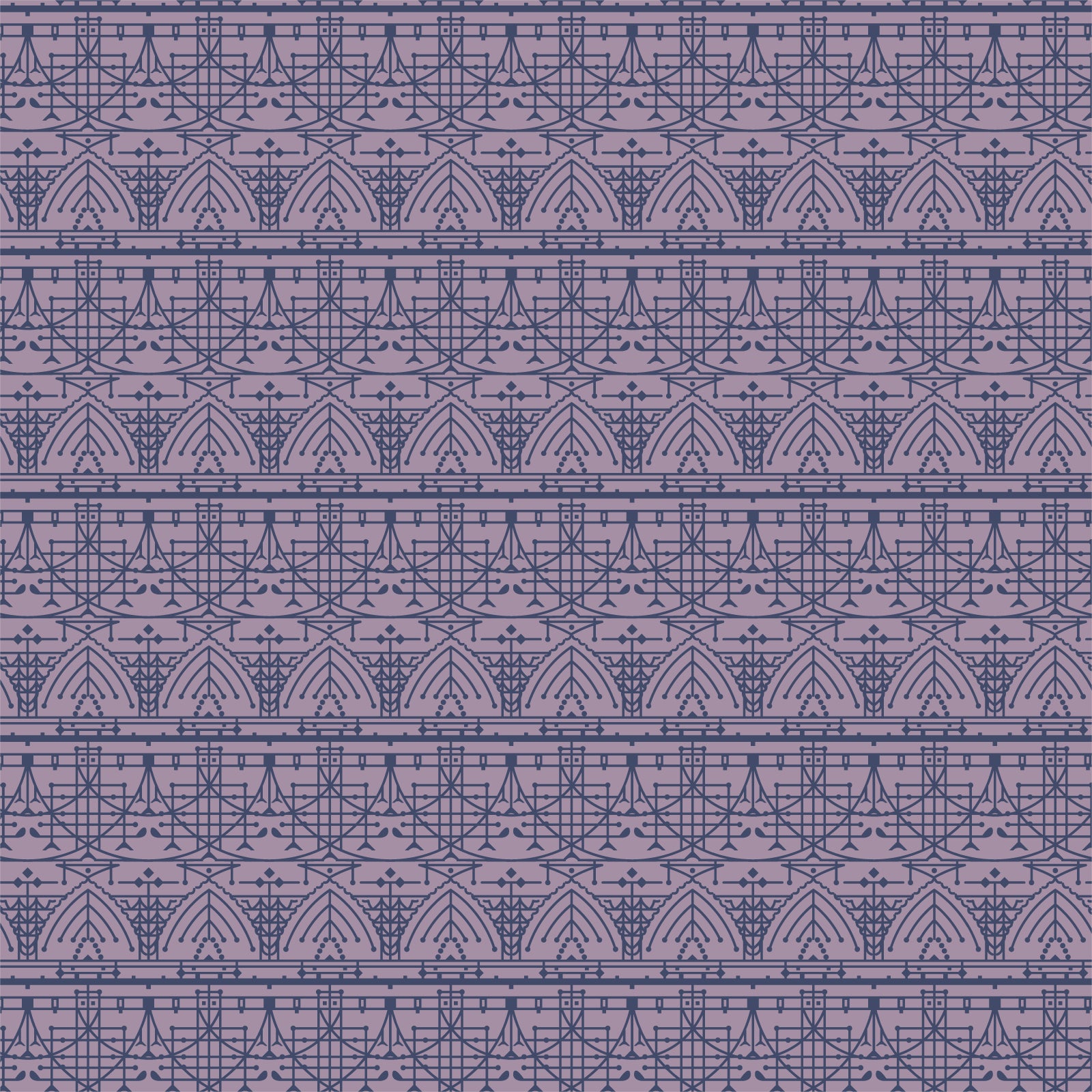 Frank Lloyd Wright Collection by Cloud9 | The House Beautiful Design B - Murisaki (227550) | 100% Organic Cotton