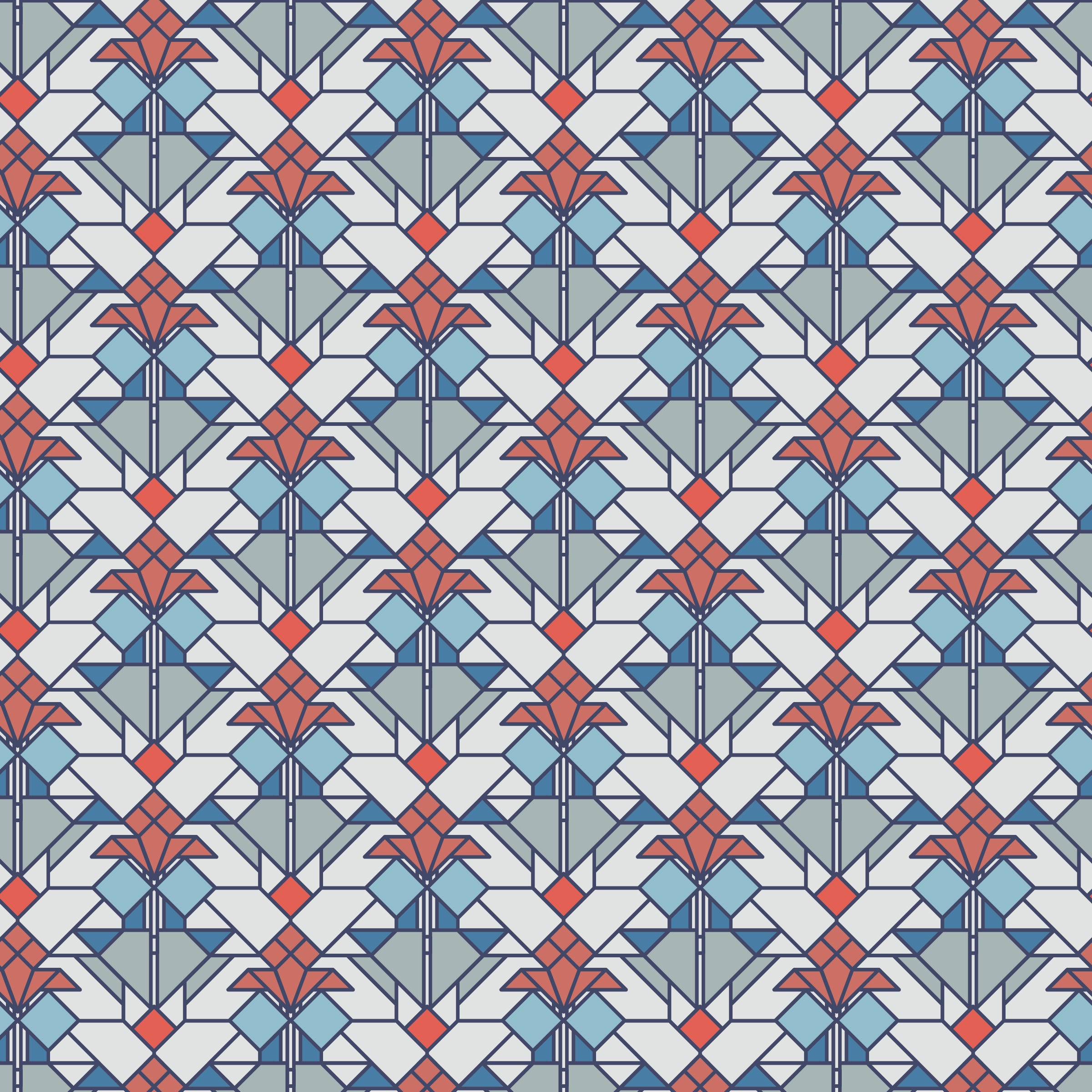 Frank Lloyd Wright Collection by Cloud9 | Coonley Tulip - Bright (227761) | 100% Organic Cotton
