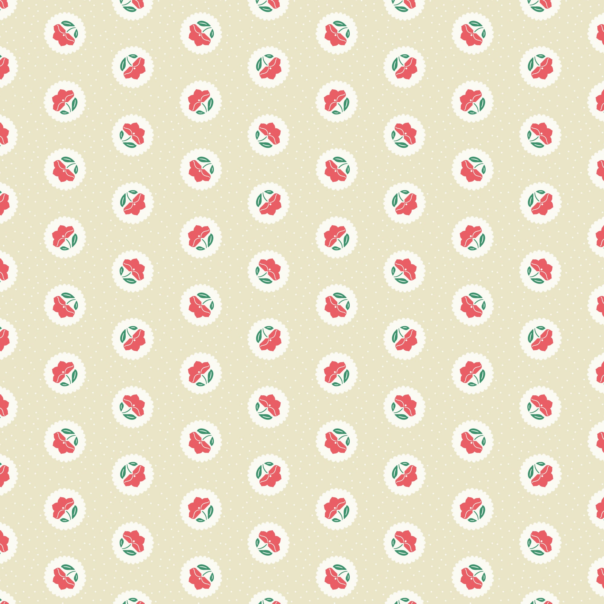 Little Bo | Dot Blossoms - Watermelon by Kimberly Morgan for Cloud9 | 227809 | 100% Organic Cotton