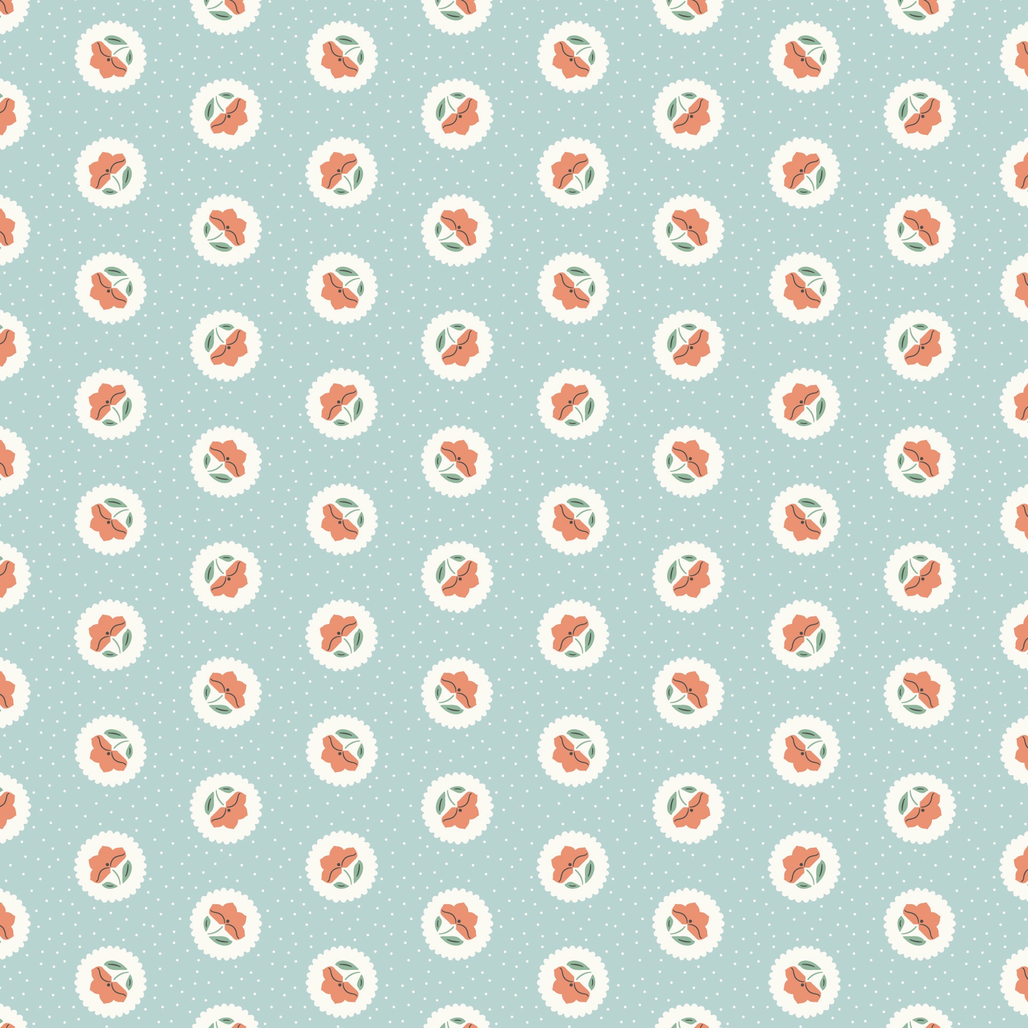 Little Bo | Dot Blossoms - Powder by Kimberly Morgan for Cloud9 | 227810 | 100% Organic Cotton