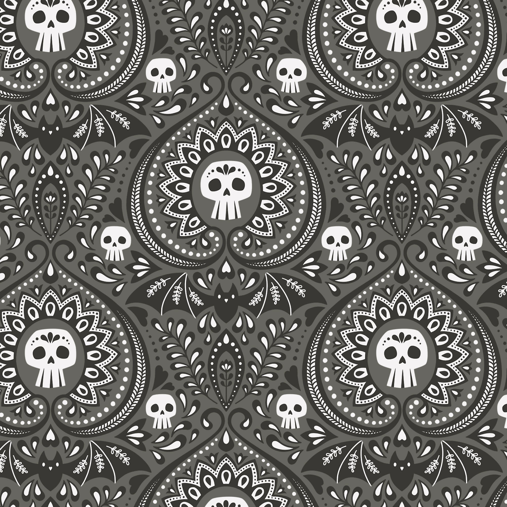 Gothic Whimsy | Gothic Paisley (227991) by Anequ Studio for Cloud9 | 100% Organic Cotton