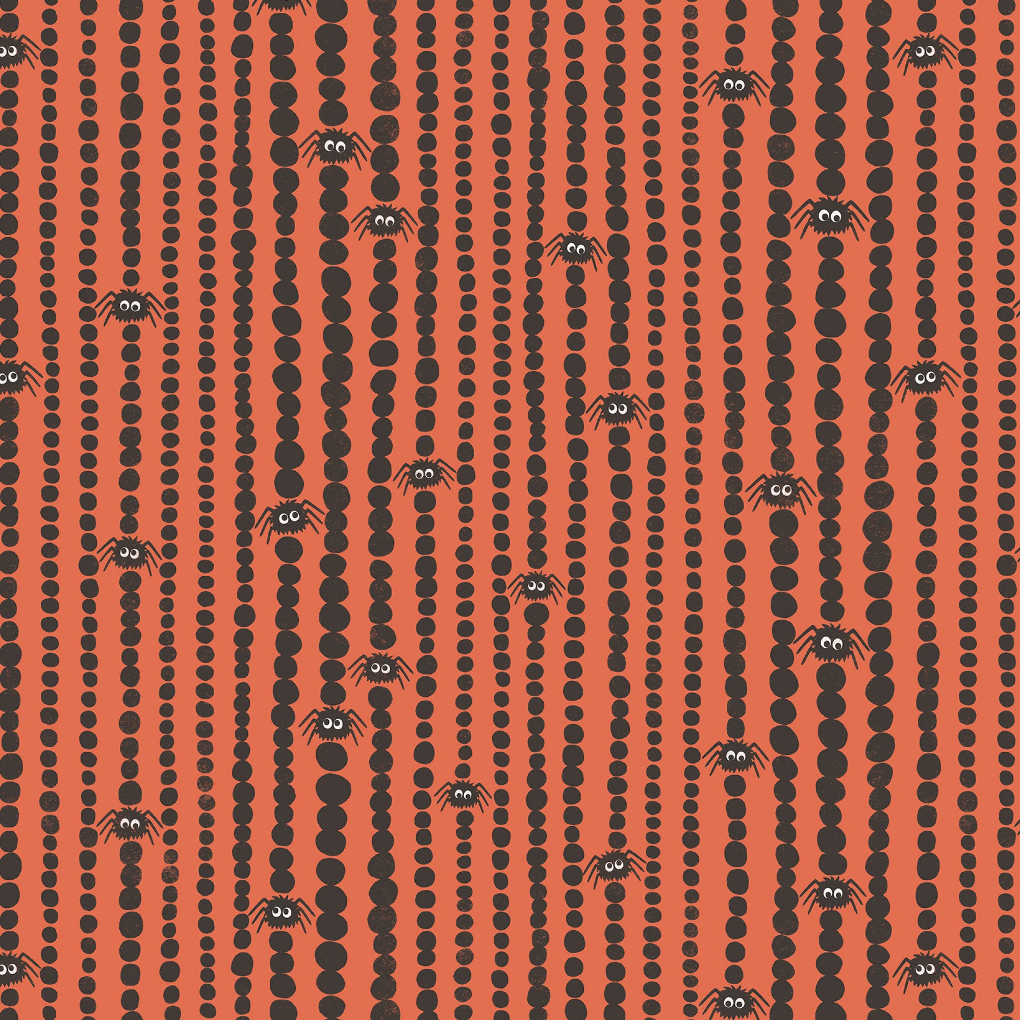 Gothic Whimsy | Spiders Stripes - Orange/Black (227993) by Anequ Studio for Cloud9 | 100% Organic Cotton