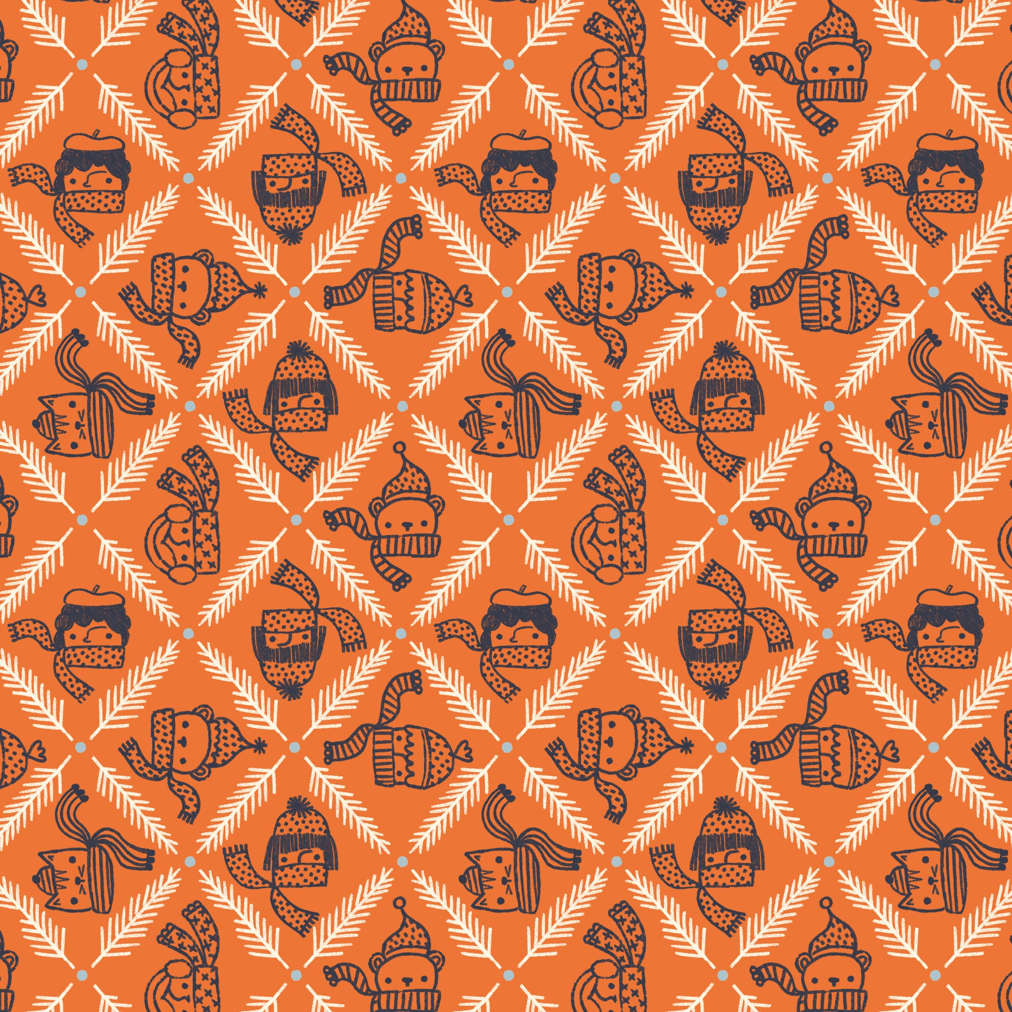 Snow Friends | Bundle Up Warm by Meenal Patel Studio for Cloud9 | 100% Organic Cotton