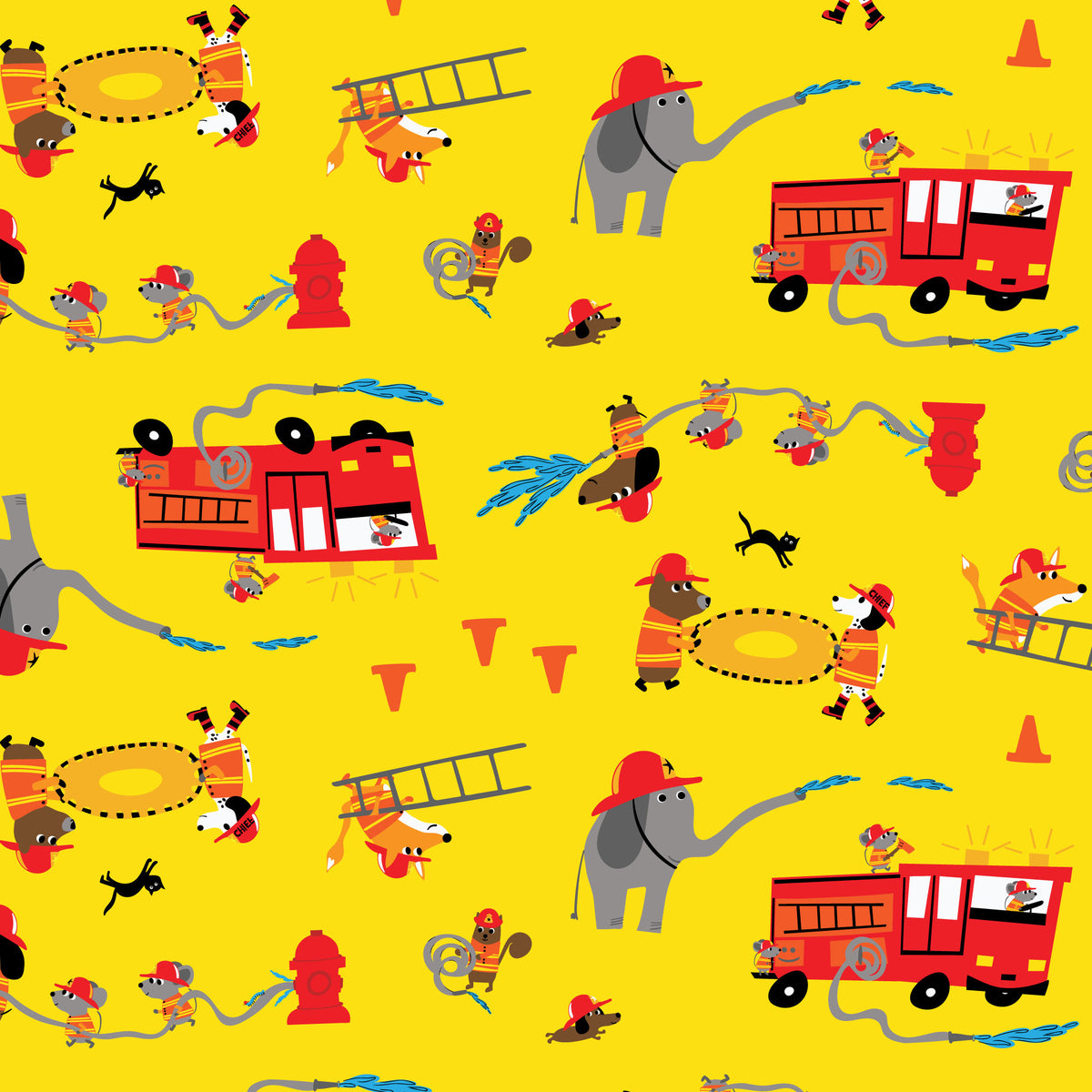 Fire! Fire! Fire! | To the Rescue by Loo McNulty for Cloud9 | 228302-X | 100% Organic Cotton