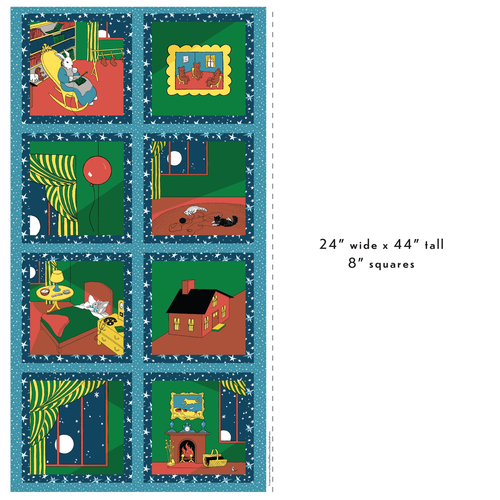 Goodnight Moon | GNM Panel (229229) by Margaret Wise Brown for Cloud9 | 100% Organic Cotton