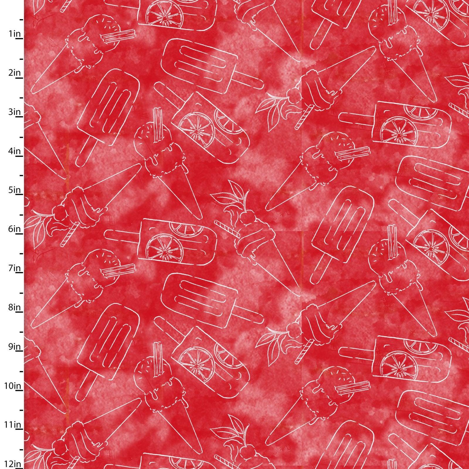 Sweet Summertime | Popsicle Texture Red by Duncan MacDougal for 3 Wishes | 22950-RED
