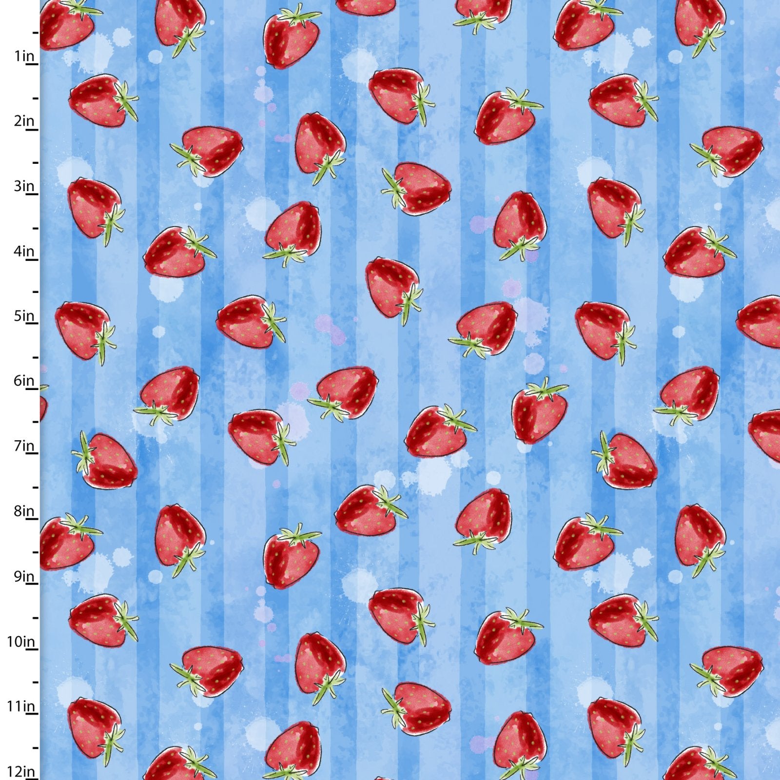 Sweet Summertime | Strawberry Stripe Blue by Duncan MacDougal for 3 Wishes | 22954-BLU