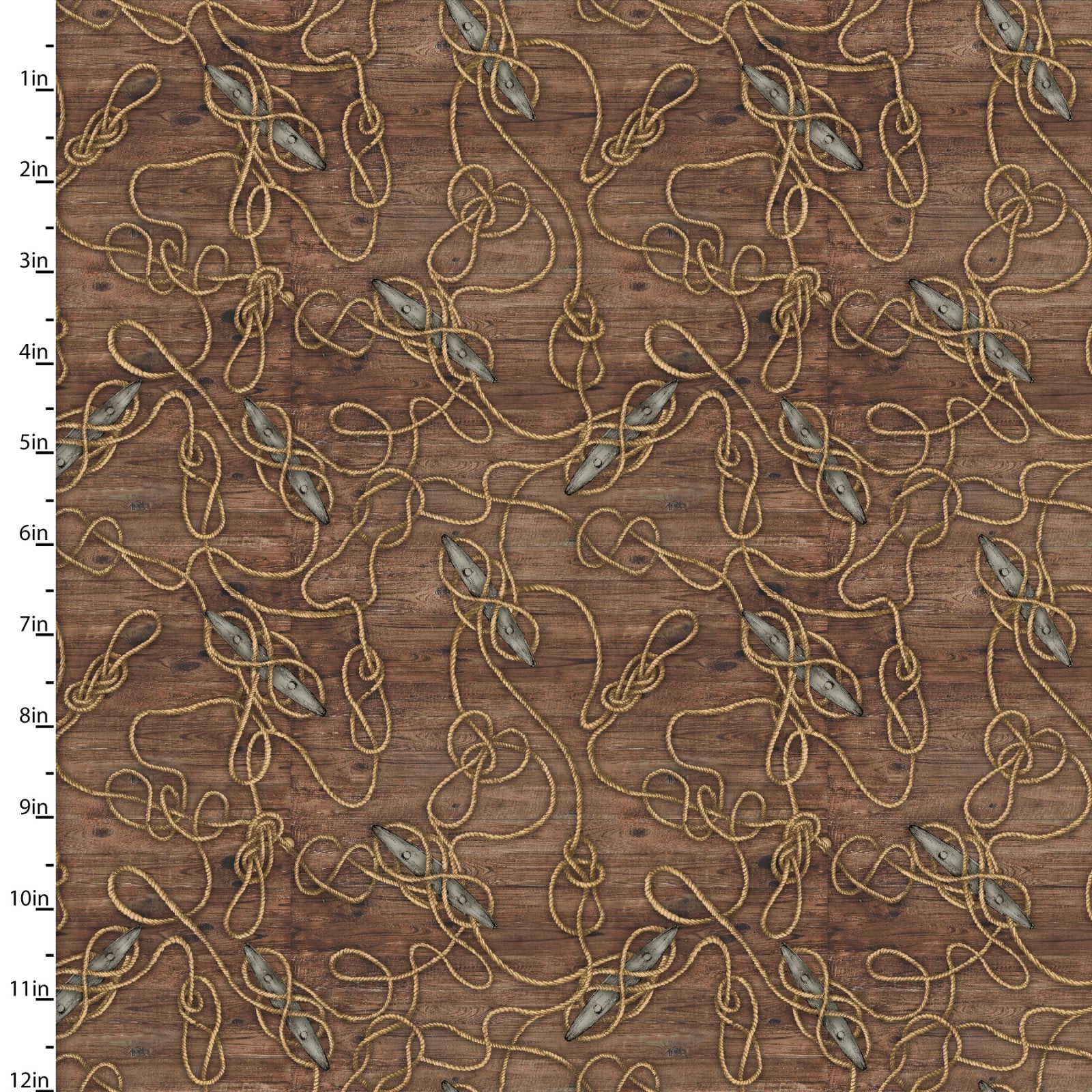 Fair Winds & Following Seas | Cleat Lines Brown by Michael Moon for 3 Wishes Fabric | 23762-BRN