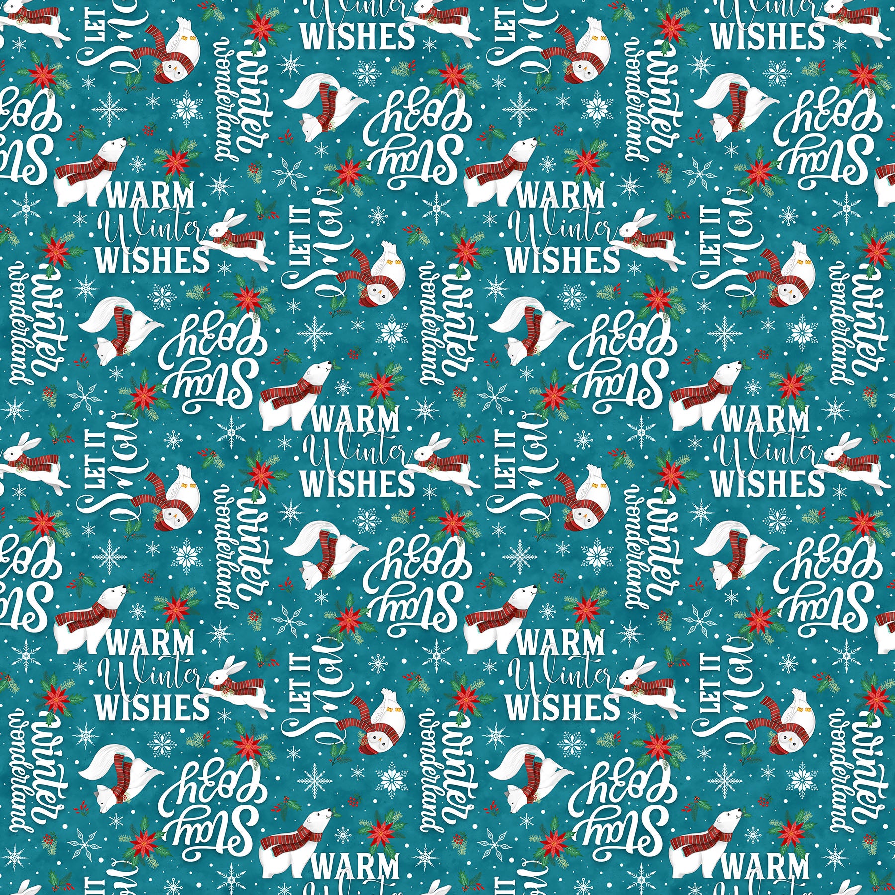 Woodland Wishes | Words - Teal Multi by Michael Zindell for Northcott | 27904-66