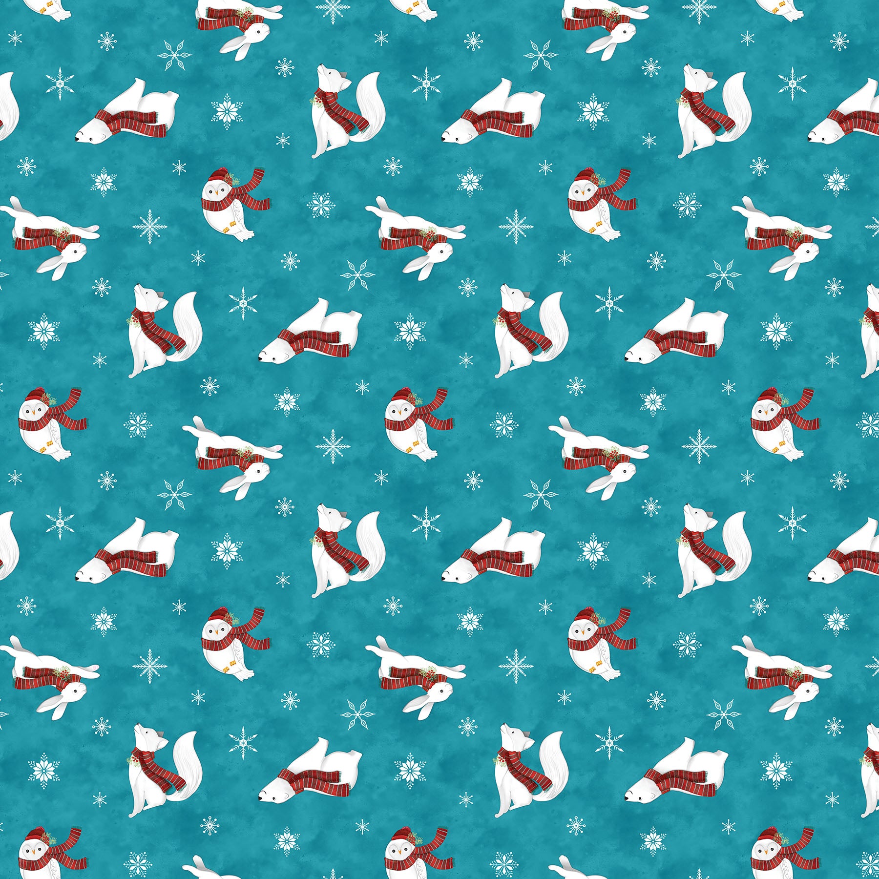 Woodland Wishes | Bear Toss - Medium Teal Multi by Michael Zindell for Northcott | 27905-64
