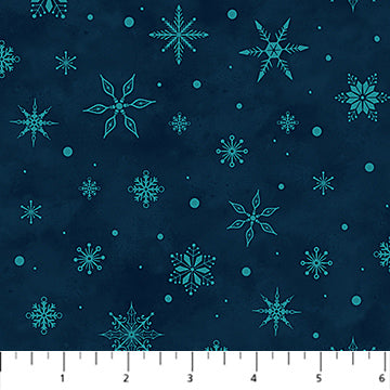Woodland Wishes | Snowflake - Navy by Michael Zindell for Northcott | 27907-48