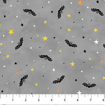 The Boo Crew | Bat Toss Gray Multi by Northcott Studio for Northcott Fabrics | 28204-96