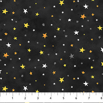 The Boo Crew | Stars Black Multi by Northcott Studio for Northcott Fabrics | 28206-99