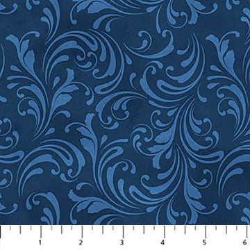 St. Nicholas | Scroll - Dark Blue by Liz Goodrick-Dillon for Northcott | 28216-48