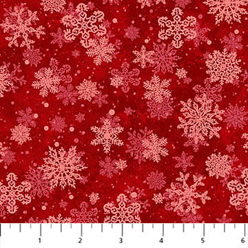 St. Nicholas | Snowflakes - Red by Liz Goodrick-Dillon for Northcott | 28219-24
