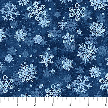 St. Nicholas | Snowflakes - Blue by Liz Goodrick-Dillon for Northcott | 28219-46