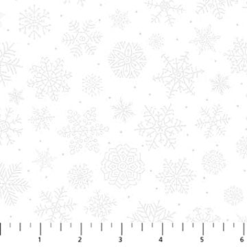 St. Nicholas | Snowflakes - Pigment White by Liz Goodrick-Dillon for Northcott | 28220-10