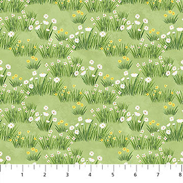 Counting Sheep | Meadow Grass - Green by Deborah Edwards for Northcott | 28475-72