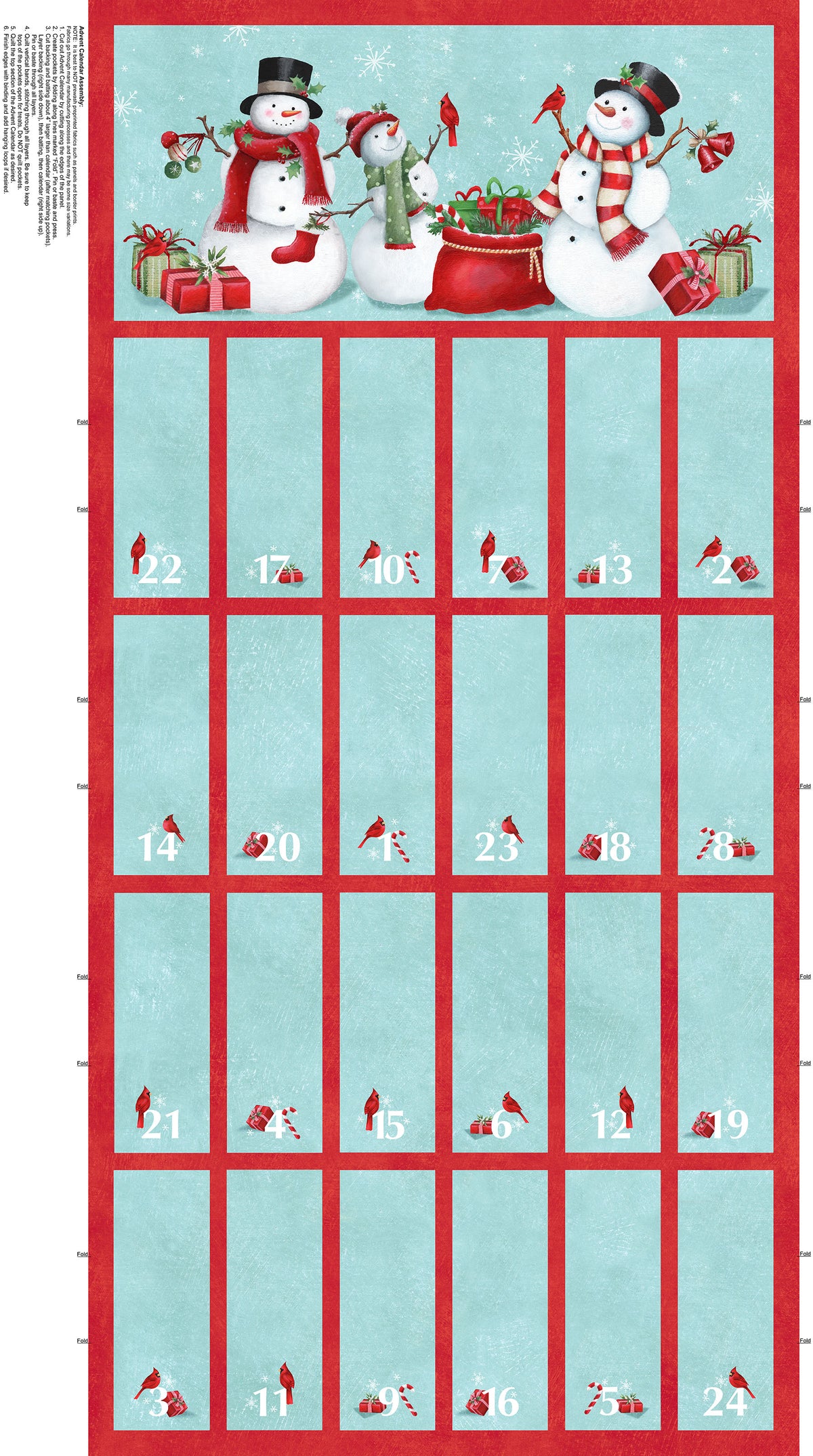 Holly Jolly | Advent Panel by EML Studio for Northcott | 28819-64