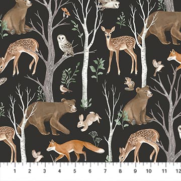 Tanglewood | Scenic Charcoal Multi by Deborah Edwards for Northcott | 29281-98