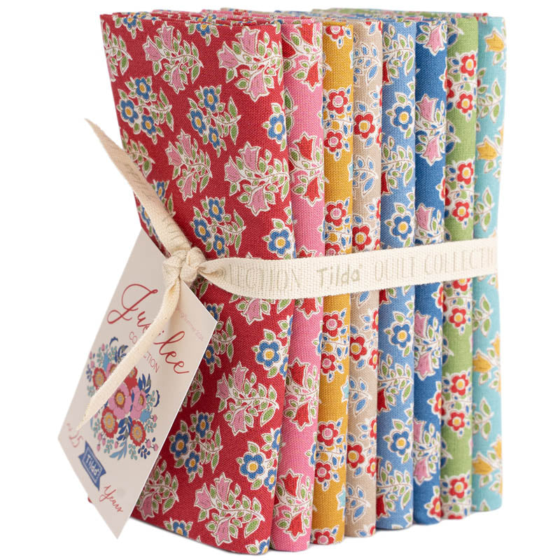 Jubilee | Farm Flowers Fat Quarter Bundle by Tone Finnanger for Tilda Fabrics | TIL300186 | 8 pcs