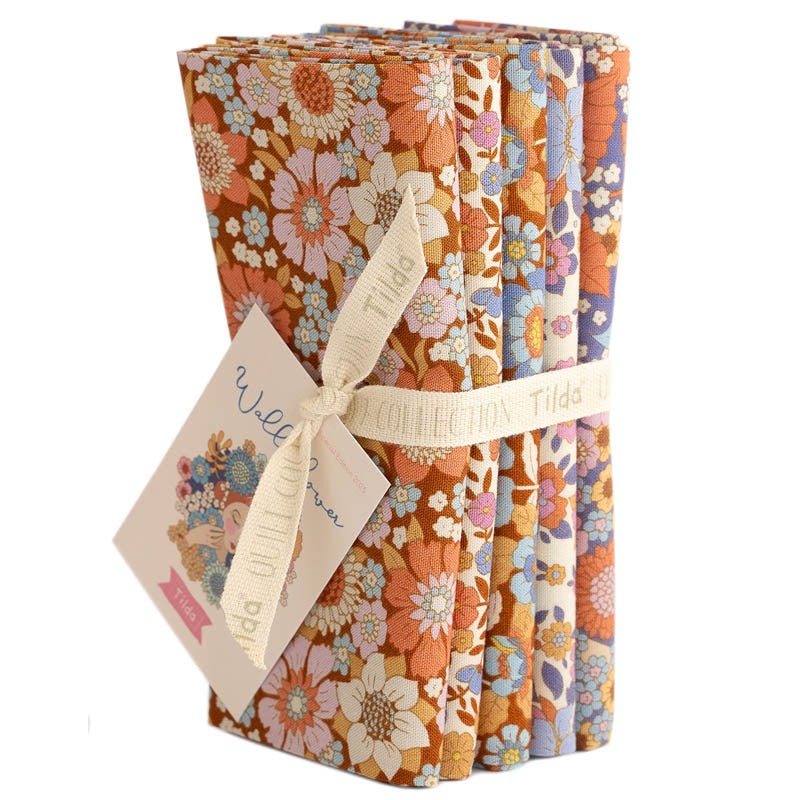 Wallflower | Fat Quarter Bundle - Caramel/Thistle by Tone Finnanger for Tilda Fabrics | 5 pcs