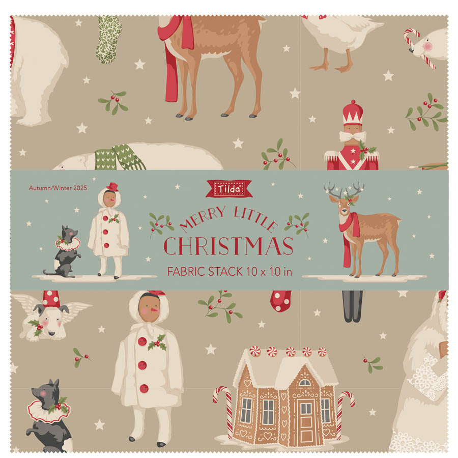 Merry Little Christmas | 10" Square Pack by Tone Finnanger for Tilda Fabrics | 40 pcs