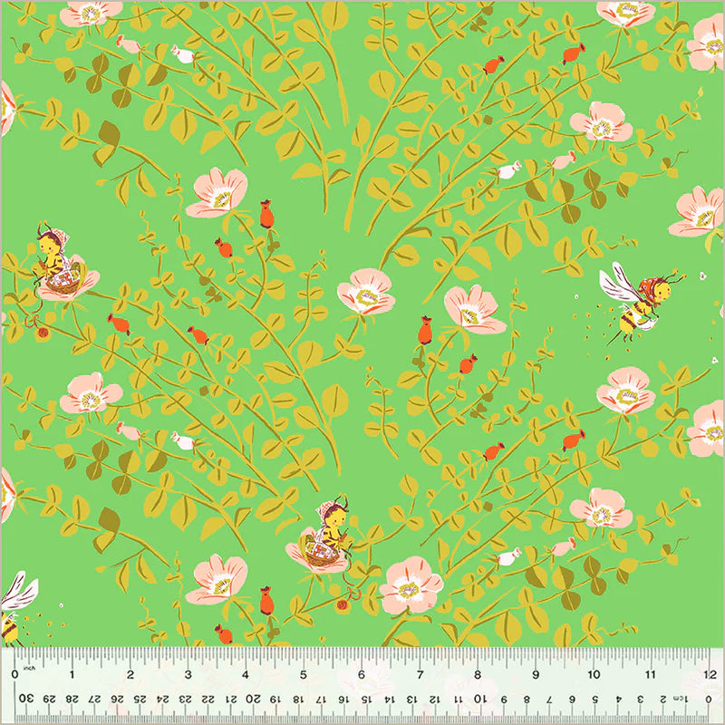 Studio Edit | Nanny Bee - Green by Heather Ross for Windham Fabrics | 37023D-5