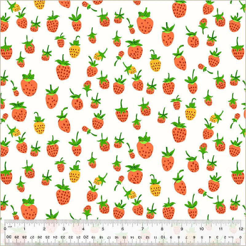 Studio Edit | Strawberries - White by Heather Ross for Windham Fabrics | 37024D-3