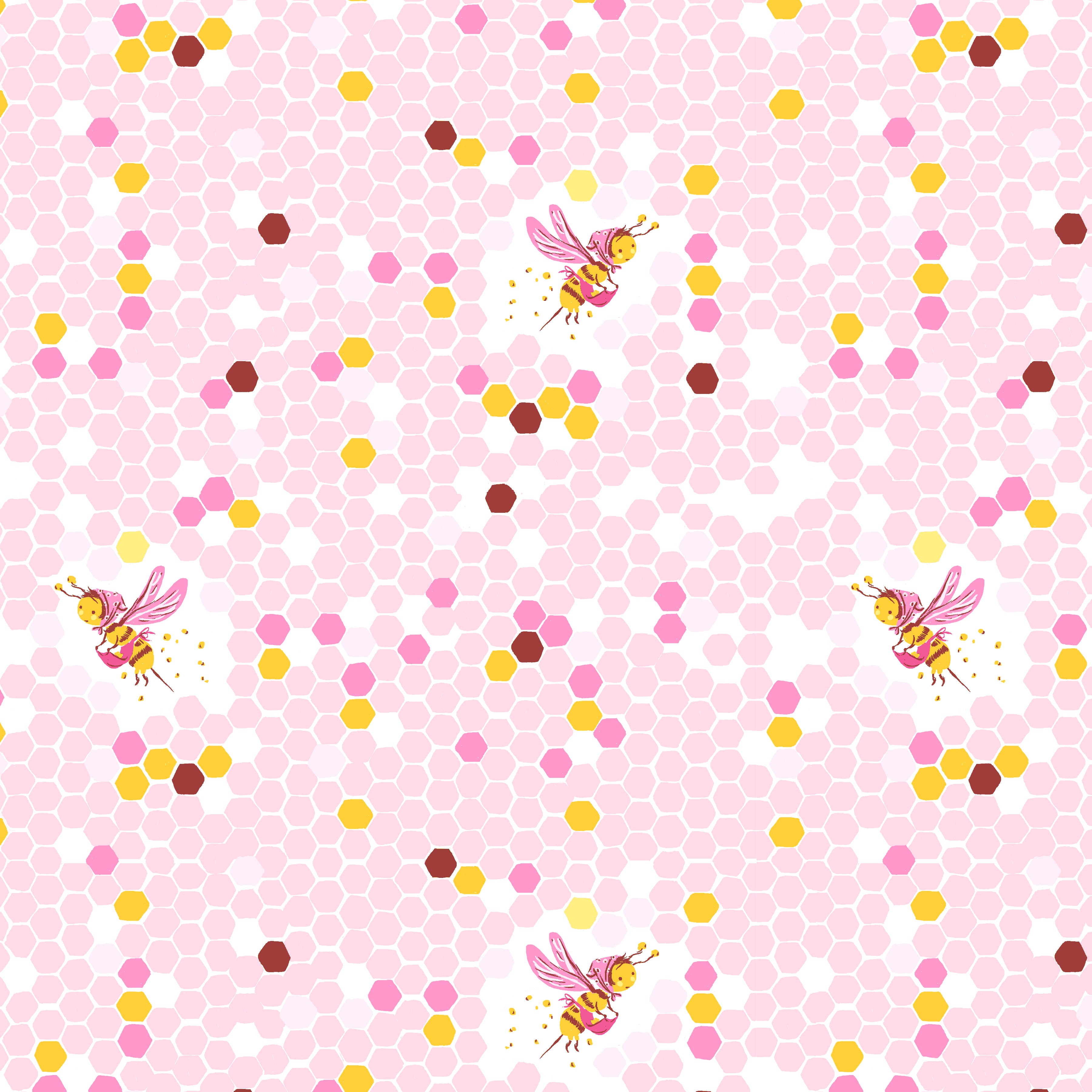 Studio Edit | Hex Bee - Pink by Heather Ross for Windham Fabrics | 37025D-6