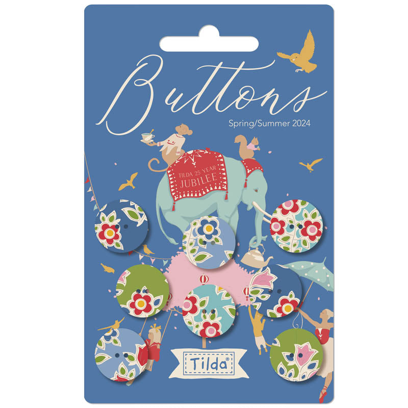 Tilda Jubilee Farm Flower 16 mm Decorative Buttons | TIL400060 | 8 pcs