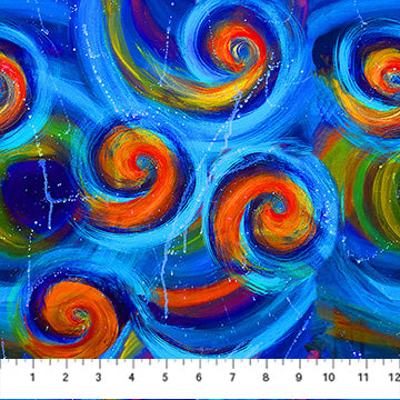Bittersweet II | Loopty Loop Cobalt Blue by Stephanie Brandenburg for Northcott | 40203-47