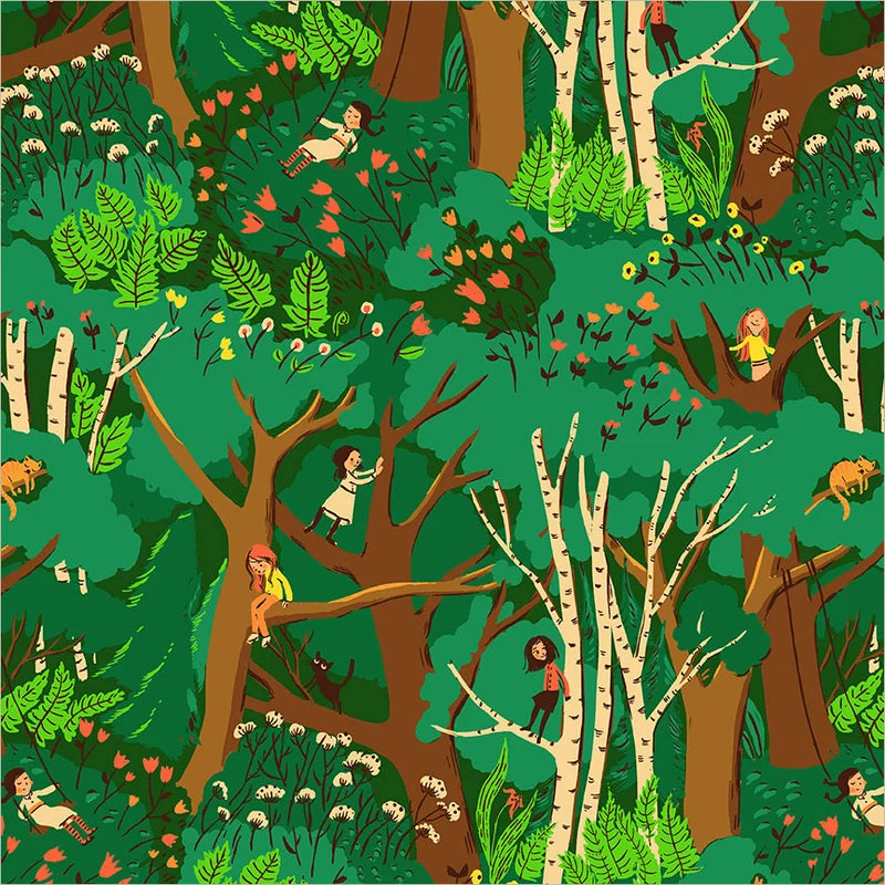 Heather Ross Favorites | Climbing Trees - Jade by Heather Ross for Windham | 40927D-12