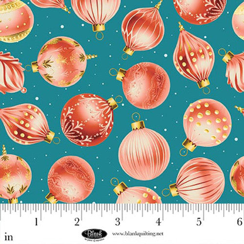 Comfort & Joy | Dark Aqua Tossed Ornaments by Michael Ward for Blank Quilting | 4165-69