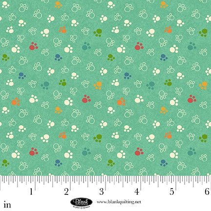 Cat Hair Don't Care | Paw Prints - Teal by Nidhi Wadhwa for Blank Quilting | 4422-11