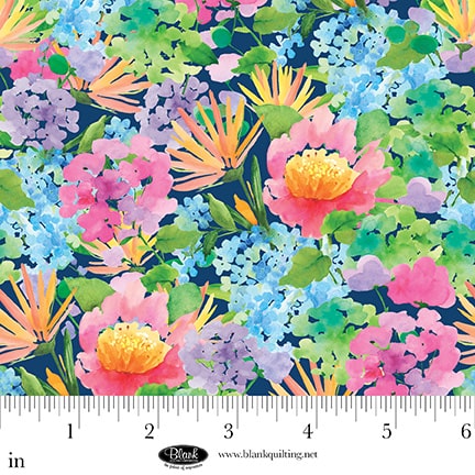 Bows & Blooms | Navy Floral Collage by Color Pop Studio for Blank Quilting | 4535-77