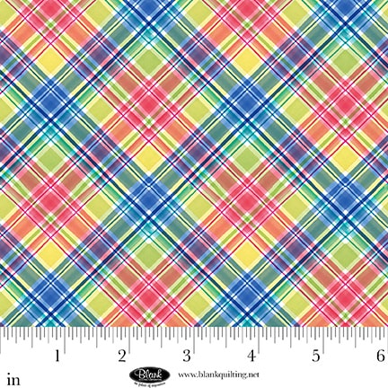 Bows & Blooms | Blue Bias Plaid by Color Pop Studio for Blank Quilting | 4536-70