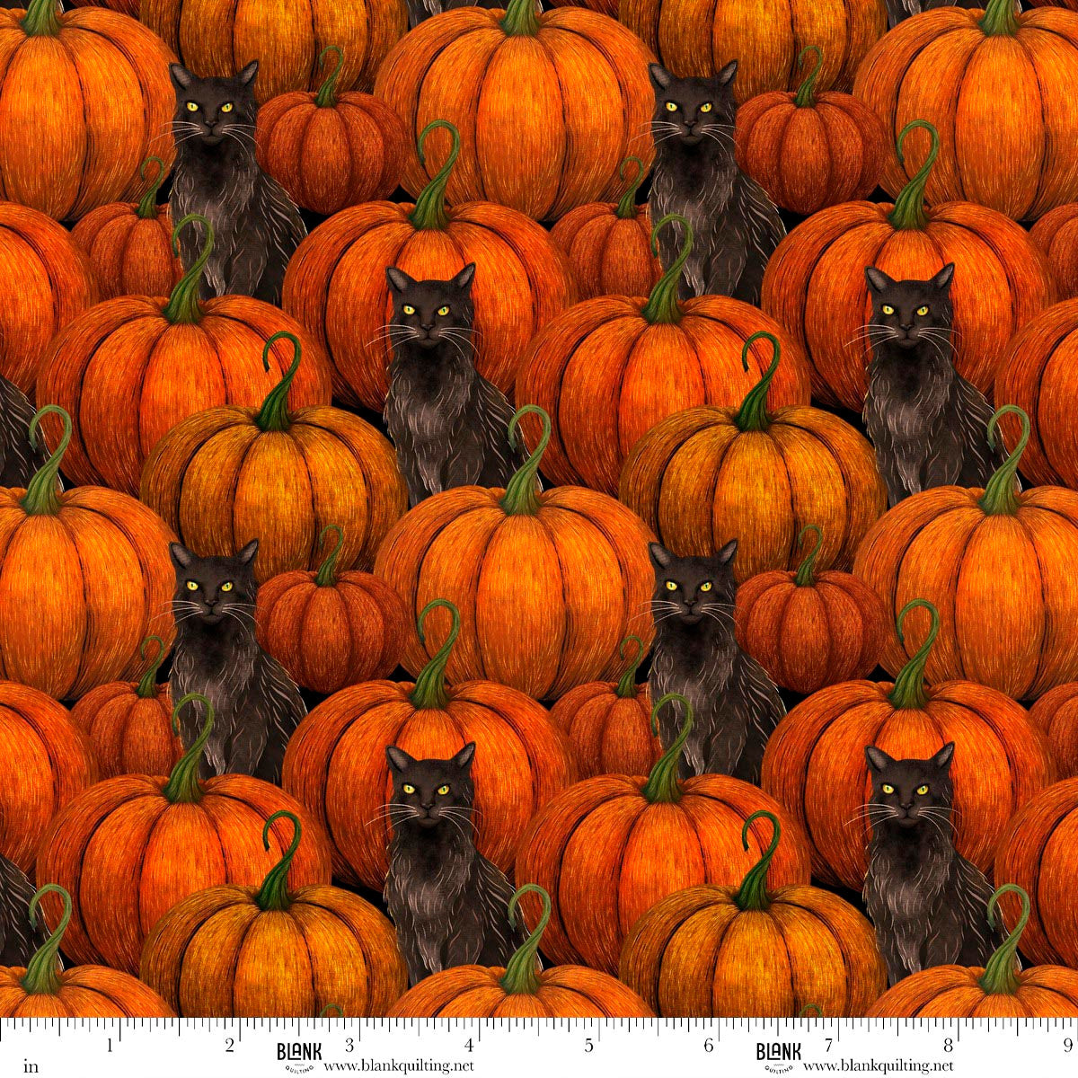 Harvest Haunt | Pumpkins and Black Cats by Episodic Drawing for Blank Quilting | 4813-33
