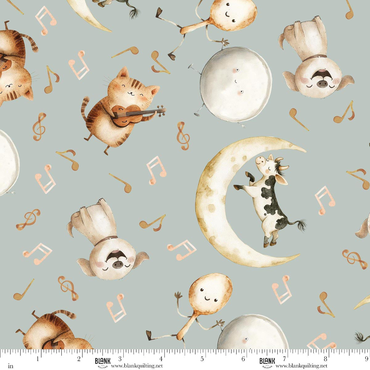Nursery Rhyme Time | Hey Diddle Diddle Slate by Oleander Studio for Blank Quilting | 4841-79