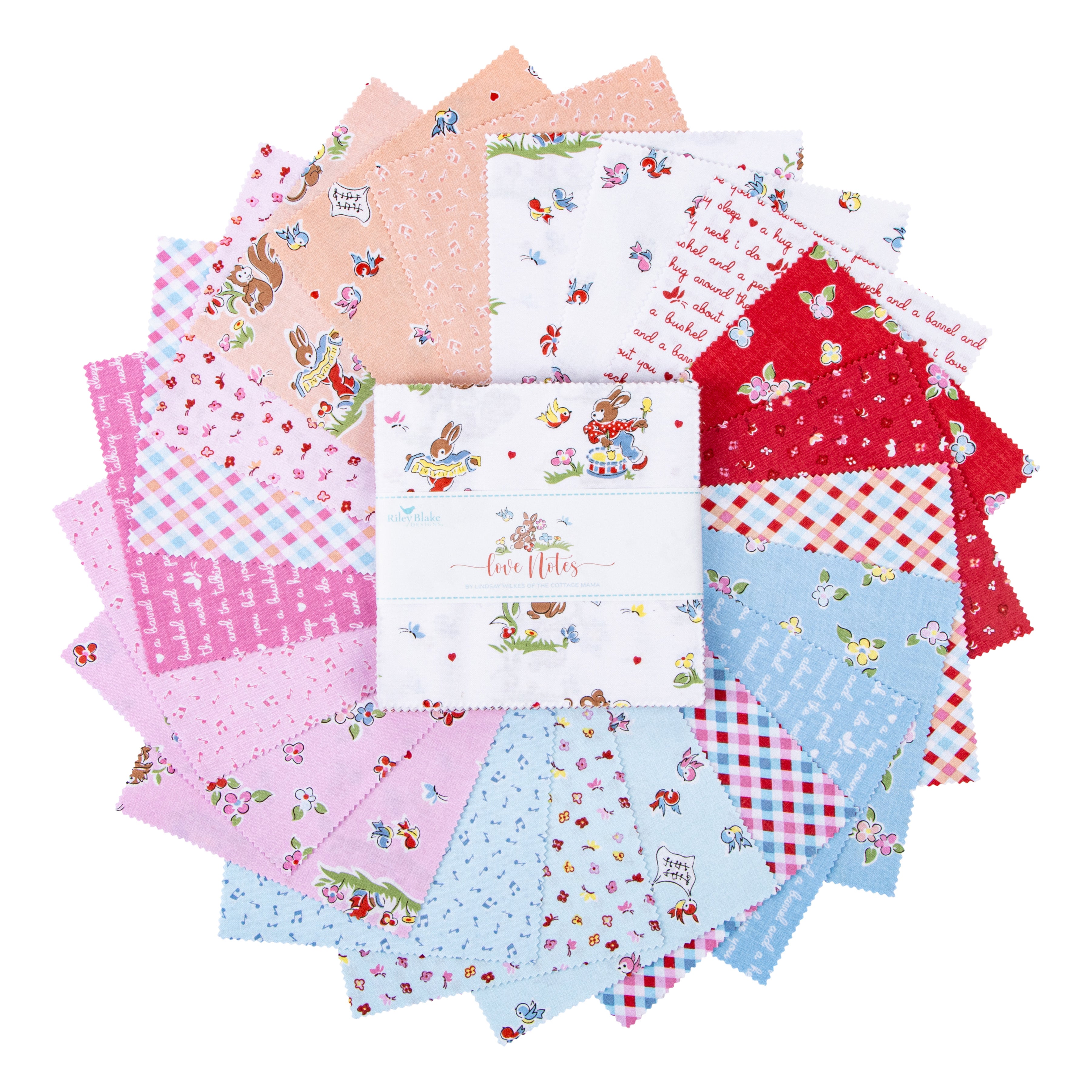 Love Notes | 5" Charm Pack by Linsday Wilkes for Riley Blake | 42 pcs