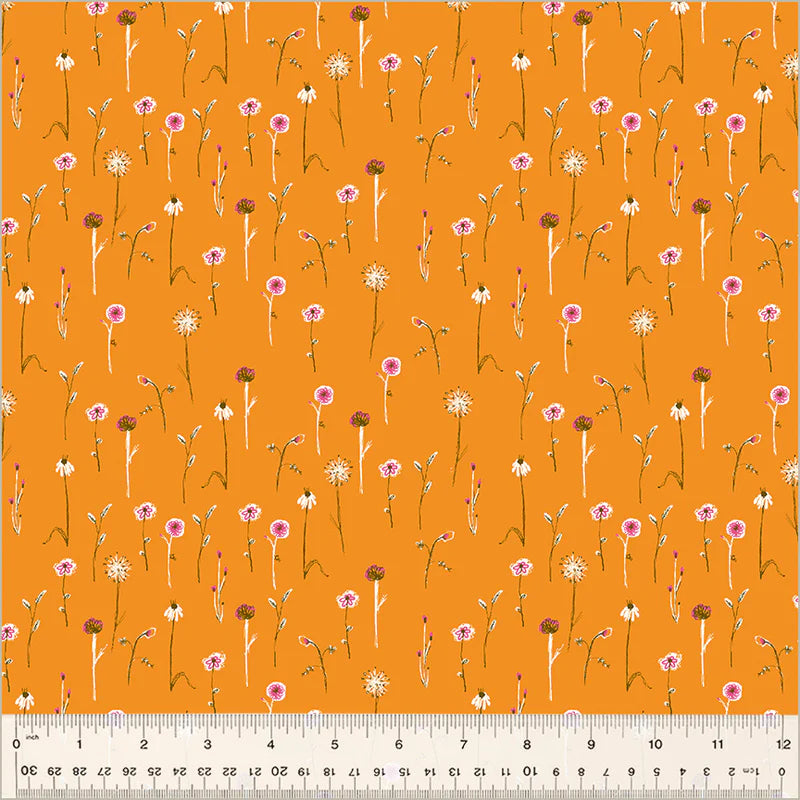 Studio Edit | Wildflowers - Orange by Heather Ross for Windham Fabrics | 52757D-12