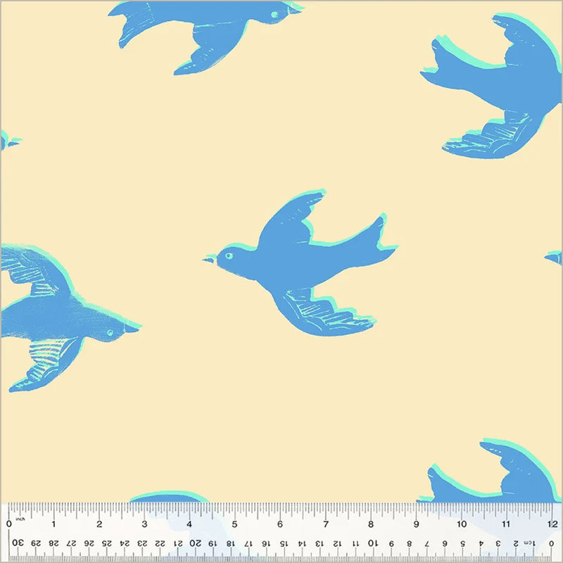 108" Wide Backing | Bluebird Ivory by Heather Ross for Windham Fabrics | 54543W-1DES
