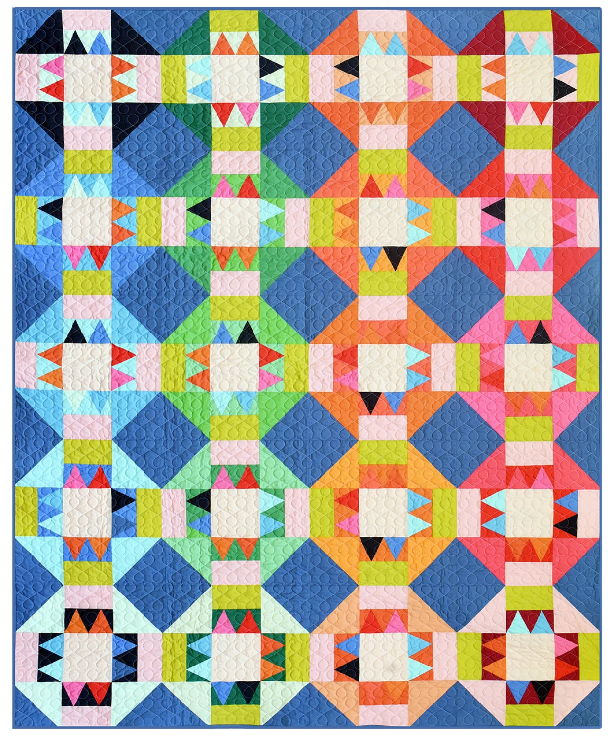 Ruby + Bee Blenders | Multi Star Crossed Quilt Kit by Annabel Wrigley for Windham | 72" x 90"