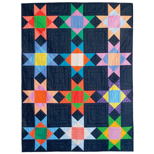 Ruby + Bee Blenders | Multi 8-Point Star Quilt Kit by Heather Ross for Windham | 42.25" x 57"