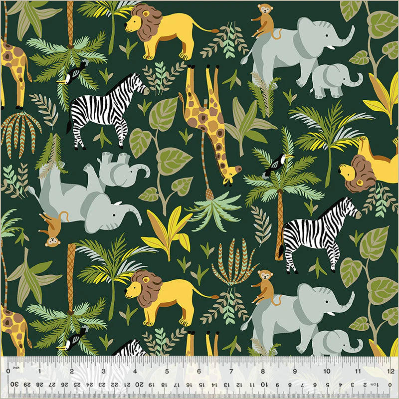 King of the Jungle Flannel | Living a Wild Life - Deep Jungle by Whistler Studios for Windham | 100% Cotton Flannel