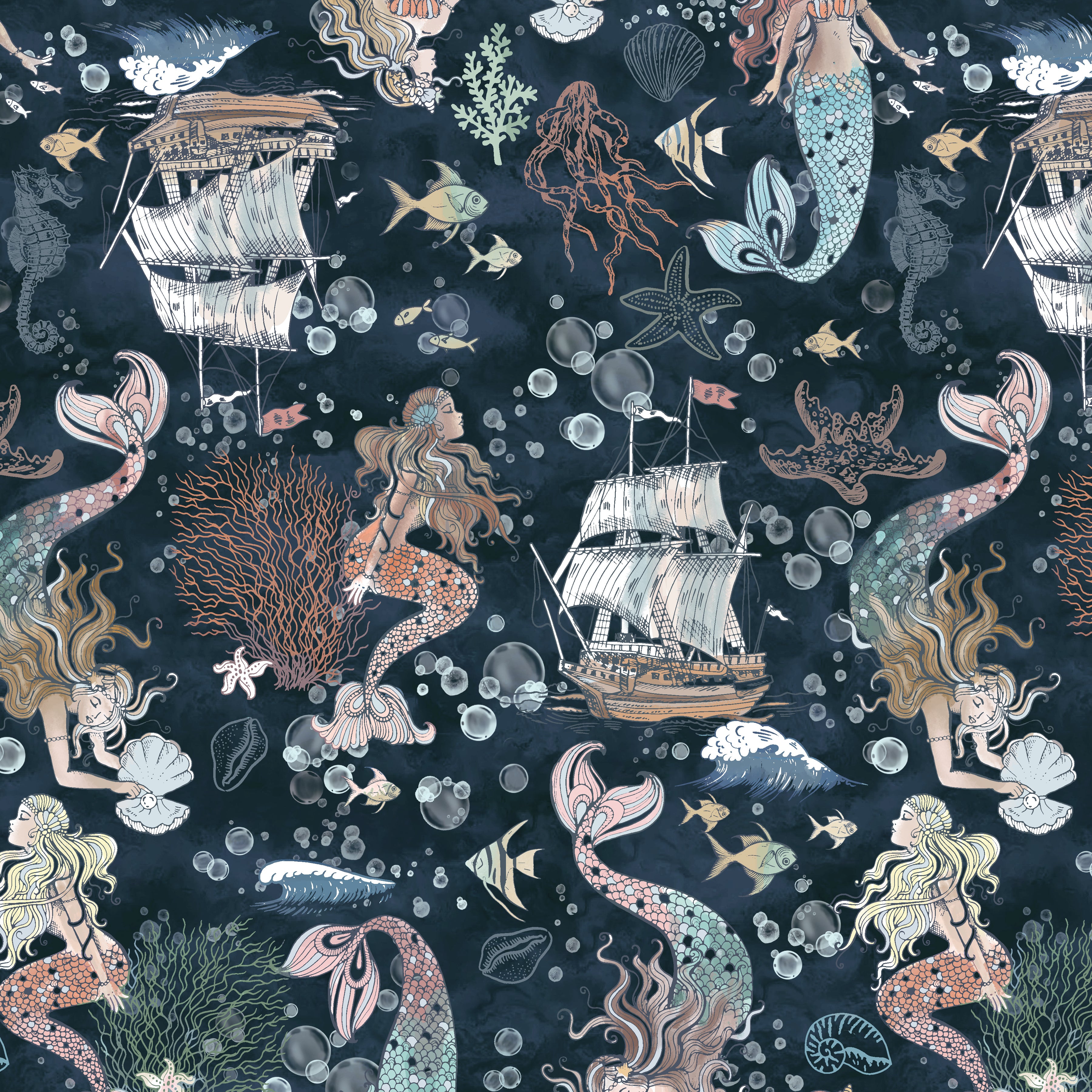 Ocean Song | Fat Quarter Bundles by Whistler Studios for Windham Fabrics | 23 pcs