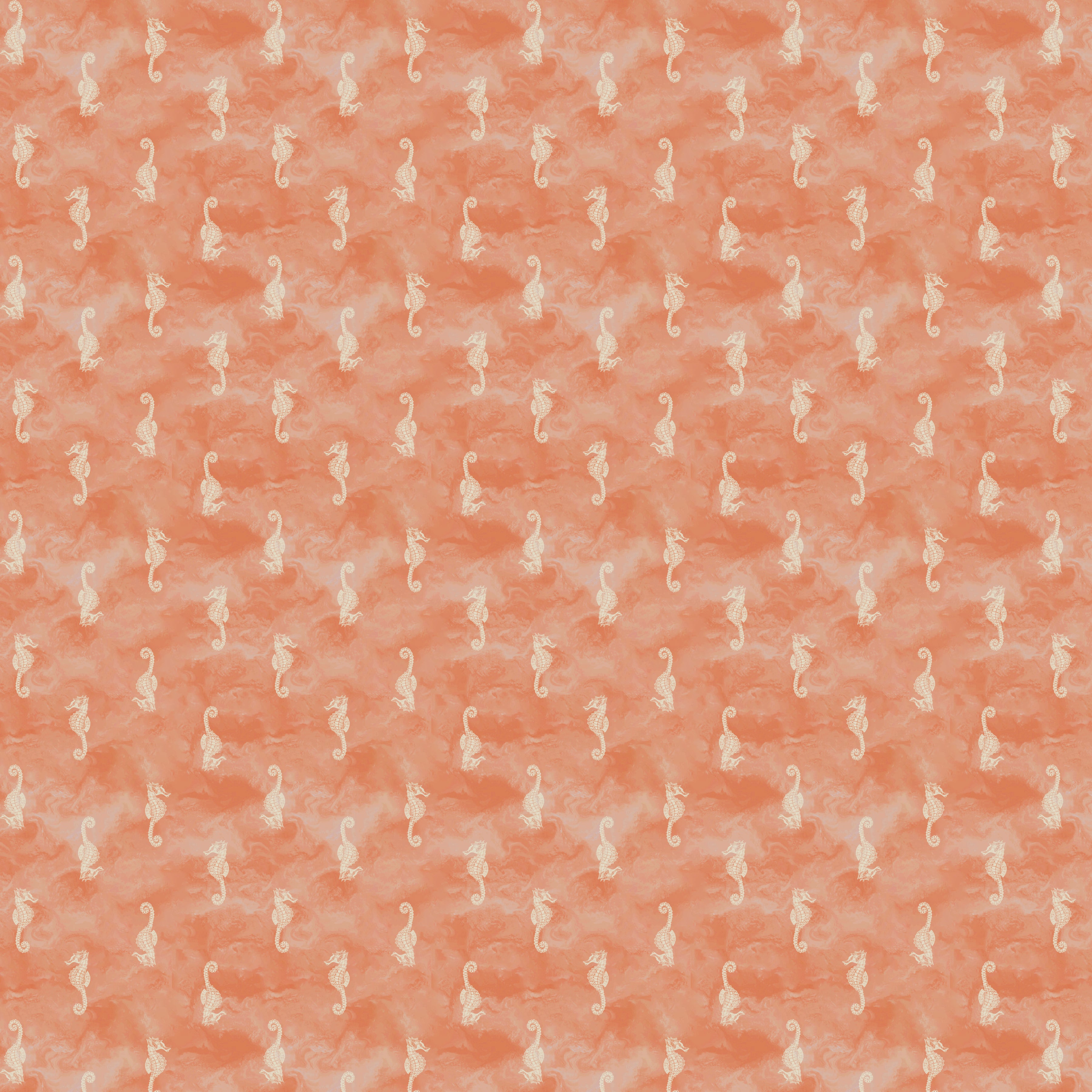 Ocean Song | Seahorse - Coral by Whistler Studios for Windham Fabrics | 54699-6
