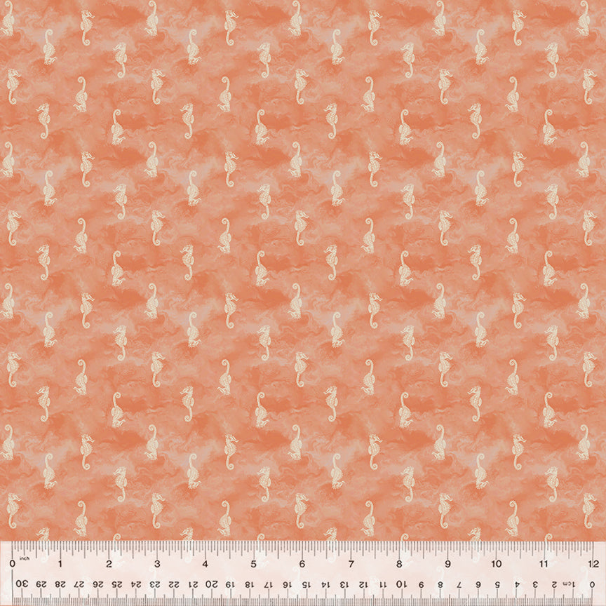 Ocean Song | Seahorse - Coral by Whistler Studios for Windham Fabrics | 54699-6