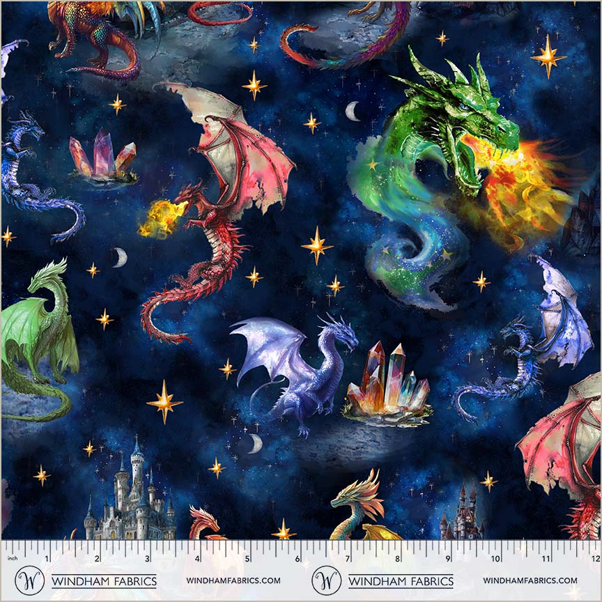 Dragon Kingdom | Mythical Adventure - Midnight by Whistler Studios for Windham Fabrics | 54806D-1