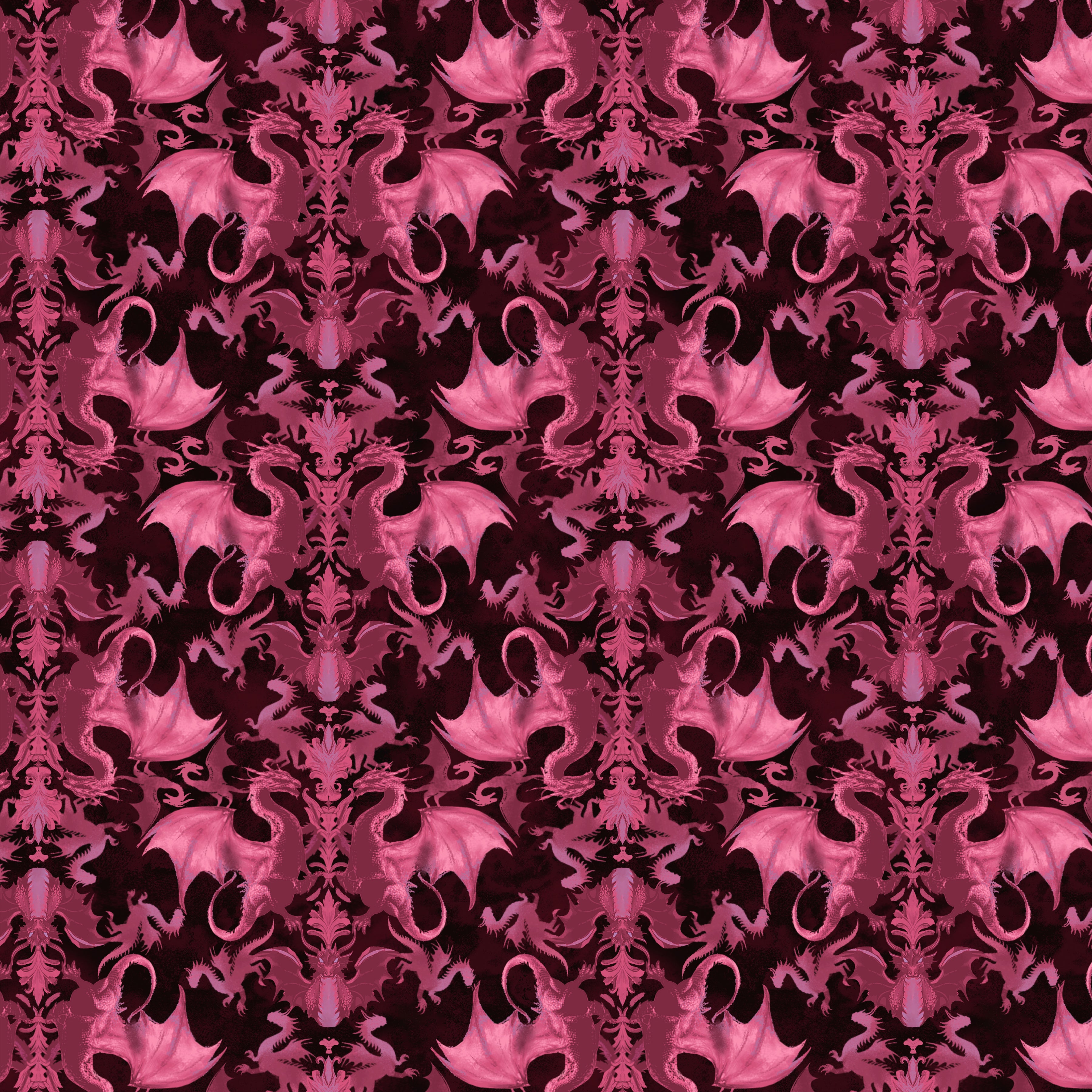 Dragon Kingdom | Heraldry - Magenta by Whistler Studios for Windham Fabrics | 54807D-2